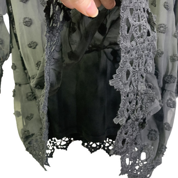 LULUS Black Puff Polka-Dot Lace A-Line Dress - Picture 8 of 10